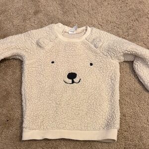 H&M Cream Teddy Bear Kids Sweater